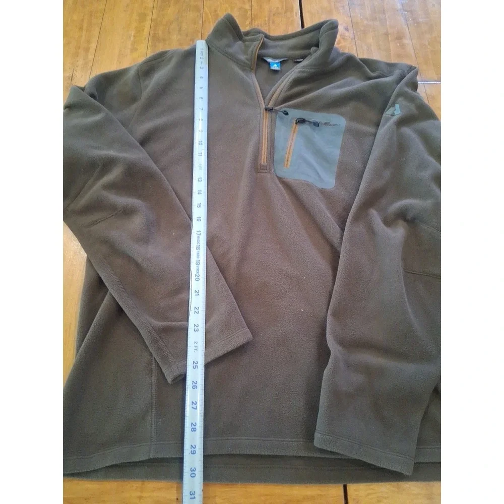 Eddie Bauer 1/4 Zip Pullover Mens TXL Brown First Ascent Polartec Fleece